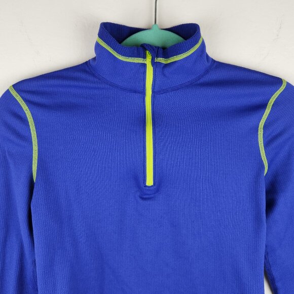 Marmot Blue Lightweight Waffle Knit 1/4 Zip Sweater sz XS *flawed* - Picture 4 of 11